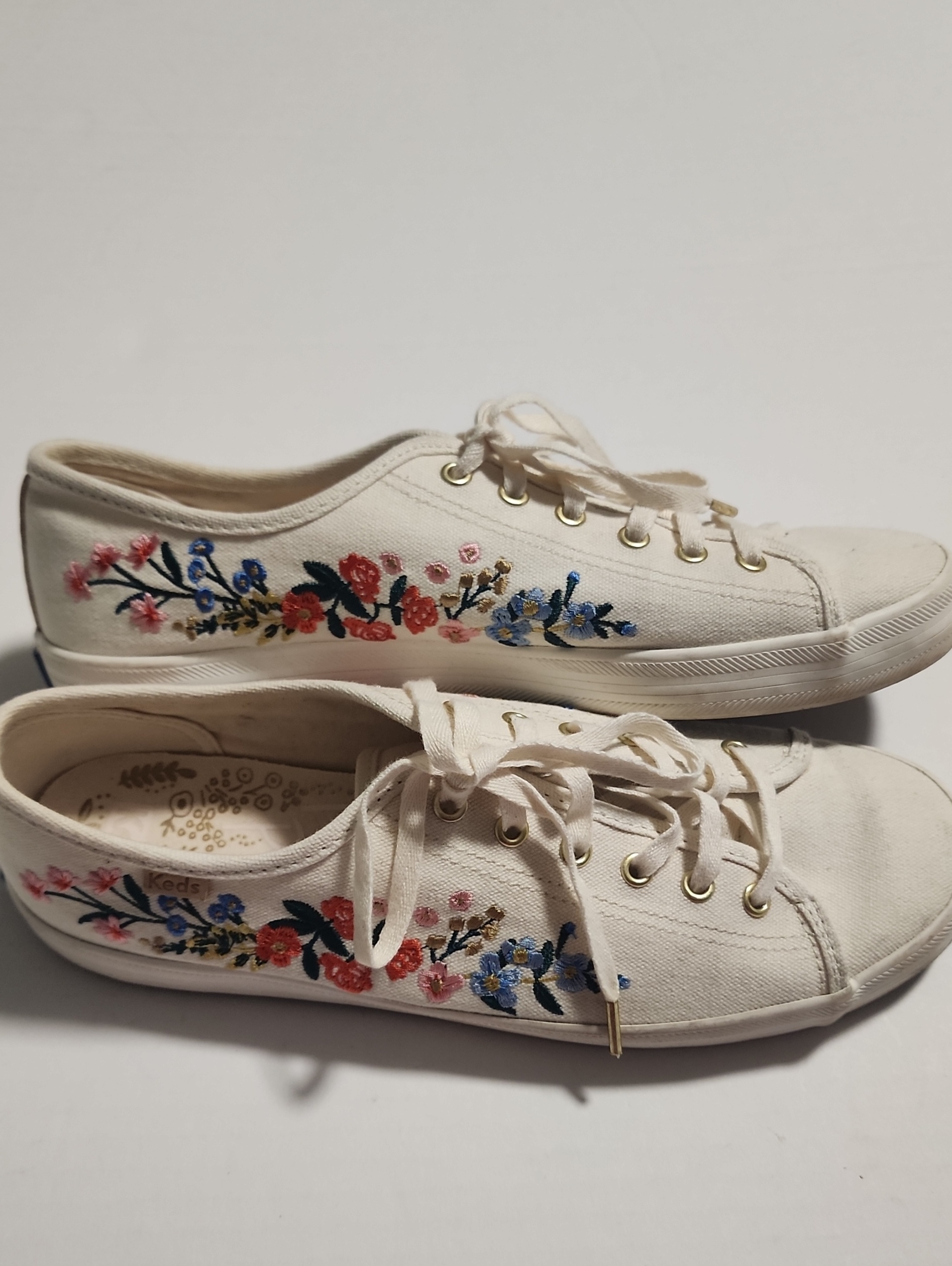 Keds Rifle Paper Co. Floral Embroidered Canvas Lace-Up Sneakers